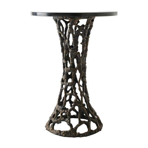 Table d'Appoint Bronze & Marbre Noir