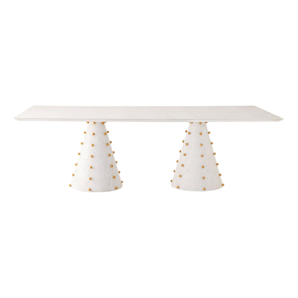 table rectangulaire bois blanc vue trois quarts