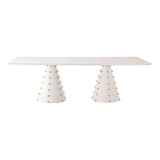 table rectangulaire bois blanc vue trois quarts