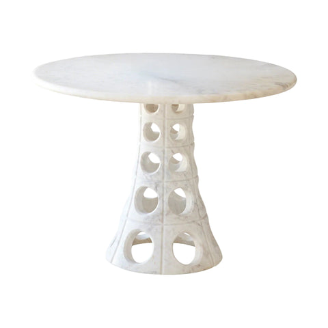 table ronde en marbre blanc